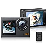 Action Camera 4K Sports Camera 20MP 40M Waterproof Underwater Camera 170°Wide Angle WiFi Ultra HD Camera with 2.4G Remote Control 2 Batteries with Mounting Accessories Kit [New Version]