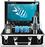 Underwater Fishing Camera, 360° Rotating IP68 Waterproof Ice Video Fishing Camera with 9inch 1080P HD Monitor and DVR Recoder 38PCS Adjustable LEDs Fish Finder for Ice,Lake and Boat
