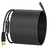 5.0MP USB Endoscope, NIDAGE 50FT Inspection Camera, Industrial Borescope with Semi-Rigid Cable and 6 Adjustable LEDs, IP67 Waterproof Snake Camera for Pipe Sewer Drain Automotive Inspection