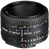 Nikon AF FX NIKKOR 50mm f/1.8D Lens with Auto Focus for Nikon DSLR Cameras (Renewed)