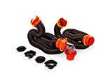Camco 20' (39742) RhinoFLEX 20-Foot RV Sewer Hose Kit, Swivel Transparent Elbow with 4-in-1 Dump Station Fitting-Storage Caps Included , Brown