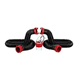Valterra 20-Foot Dominator RV Sewer Hose Kit, Universal Sewer Hose for RV Camper, Includes 2 Attachable 10-Foot Hoses with Rotating Fittings, 90 Degree Clearview Sewer Adapter, and 4 Drip Caps
