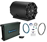 Kicker 46CWTB102 TB 10' 800w Marine Loaded Subwoofer Enclosure Bundle with Rockville DBM12 2000w Mono Amplifier w/Covers+Bass Remote & Rockville RMWK4 Amplifier Install Wire Kit (3 Items)