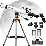 Telescopes for Adults Astronomy, 70mm Aperture and 700mm Focal Length Professional Refractor Telescope for Kids and Beginners with Phone Adapter, AZ Mount and Tripod to Viewing Planets and Stars