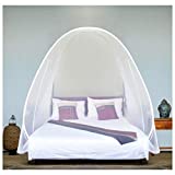 EVEN NATURALS Luxury Pop Up Mosquito Net Tent, Large: for Twin to King Size Bed, Finest Holes, Canopy, Insect Screen, Folding Design with Bottom, 2 Entries, Easy to Install, Storage Bag, No Chemicals