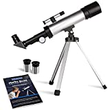 Surefect Nasa Lunar Telescope for Kids Capable of 90x Magnification, Includes 2 Eyepieces - Portable & Easy To Use Lightweight Portable Telescope