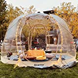 Alvantor Pop Up Bubble Tent - 12’ x 12’ Instant Igloo Tent - 8-10 Person Screen House for Patios - Large Oversize Weather Proof Pod - Cold Protection Camping Tent - Beige