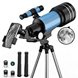 Fuxingya Telescope,70mm Aperture 300mm AZ Mount Astronomical Refracting Telescope for Kids Beginners Adults, Travel Telescope with 3 Magnification Eyepieces