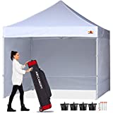 ABCCANOPY Ez Pop Up Canopy Tent with Sidewalls 10x10 Commercial -Series, White