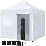 Yaheetech 10x10 Pop Up Canopy Tent Folding Wedding Party Commercial Event Pavilion Waterproof with 4 Removable Sidewalls Panels, White