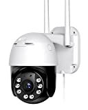 Security Camera Outdoor with 1080p Color Night Vision, Motion Detection, Instant Alerts, IP66 Weatherproof, Works with Alexa, Remote Monitoring, 2.4GHz WiFi Connection for Home Surveillance