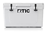 RTIC Hard Cooler, 45 qt, White, Ice Chest with Heavy Duty Rubber Latches, 3 Inch Insulated Walls