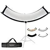 FUDESY Clamshell Light Reflector/Diffuser,67'x24' Curved Photography Lighting Reflector for Photo Video Studio Shooting with Black/Silver/White/Gold Reflectors,Carry Bag