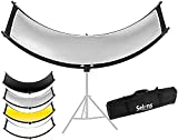 Selens 20x59inch U Curved Light Reflector/Diffuser, Photography Lighting Reflector for Photo Video Studio Shooting with Black/Silver/White/Gold Reflectors,Carry Bag