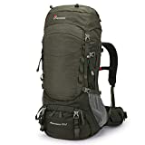 MOUNTAINTOP 55L Hiking Internal Frame Backpack Backpacking for Men with Rain Cover