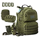 Military Army Backpack, MOLLE 2 Medium Rucksack with Shoulder Straps and Wasit Belt, Internal Frame, Multicam (Olive Drab)