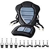 Thickened Padded Kayak Seat Extra Thick Padded Sit-On-Top Canoe Seat Cushioned - Deluxe Fishing Boat Seat with 4 Pairs Fixed D-Ring & 4 Tie Down Pad Eyes and Screws for Kayaks Boats Canoes