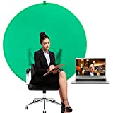 Green Screen Chair, 56in/142cm Portable Green Screen Chair, Portable Webcam Background, 4.65ft Green Background Screen Portable, Chroma Key Green for Video Chats, Zoom, Green Screen Video Backdrop.