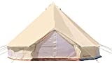 DANCHEL OUTDOOR 20ft Spacious 10.05 oz Canvas Bell Tent for 8 Person Camping, Heavy Duty Waterproof Cotton Yurt Tent for Glamping