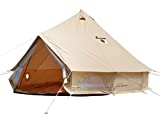 DANCHEL OUTDOOR Cotton Canvas Yurt Tent with 2 Stove Jacks, Glamping Tents for Camping(Top and Wall), 13ft
