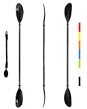 OCEANBROAD Kayak Paddle 230cm/90.5in Alloy Shaft Kayaking Boating Oar with Paddle Leash 1 Paddle