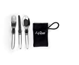 LIFE 2 GO 3-Piece Stainless Steel Folding Utensil Set/Silverware with Storage Case includes a Fork, Spoon, and Knife and is portable, lightweight with a strong and compact design.