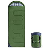 OUSTULE Sleeping Bag for Adults kids - 3 Season Warm & Cool Weather, Compact Lightweight Backpacking Sleeping Bags, Waterproof Indoor & Outdoor Camping, Hiking Gear with Compression Sack - Green 4.2LB