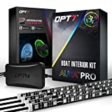 OPT7 Aura PRO Bluetooth 4pc LED Lighting Kit for Boat | 24' Multi-Color Strips w/SoundSync - Waterproof Peel'n'Stick Front Grill Valence - App Enabled- iOS & Android