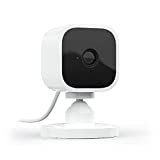 Blink Mini – Compact indoor plug-in smart security camera, 1080 HD video, night vision, motion detection, two-way audio, Works with Alexa – 1 camera