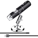 1080P Handheld Pocket Digital Microscope HD Inspection Camera with 8 LED Lights, 50x-1000x Magnification Compatible with Samsung, iPhone, iPad, Mac, Computer