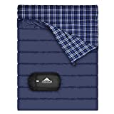 Cotton Flannel Double Sleeping Bag for Camping, Backpacking, Or Hiking. Queen Size 2 Person Waterproof Sleeping Bag for Adults Or Teens. Truck, Tent, Or Sleeping Pad, Lightweight（Pillows NOT Include