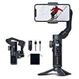 AOCHUAN Smart XR 3-Axis Gimbal Stabilizer for Smartphone with OLED Screen, Portable and Foldable Handheld Gimbal, Vlogging YouTube Tiktok Live Face Tracking Video Shooting for iPhone and Android