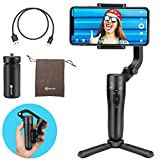 FeiyuTech VLOG Pocket Handheld Gimbal Stabilizer Foldable Pocket-Size 3-Axis with One Key Orientation Toggle Face/Object Tracking for iPhone 11 Pro Max and Smartphone (Black)