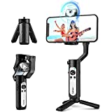Gimbal Stabilizer for Smartphone 3-Axis Phone Gimbal w/ AI Tracking Sensor Inception Timelapse Lightweight Foldable Gimbal for iPhone 12 Pro Max/11 Samsung Vlog Stream Live Video, Hohem iSteady V2