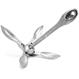 Crown Sporting Goods Galvanized Folding Grapnel Boat Anchors - Choose The Best Weight for Your Watercraft, Up to 17.5 lbs (17.5)