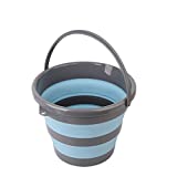 Collapsible Plastic Bucket with 2.6 Gallon (10L), Foldable Round Tub for House Cleaning, Space Saving Outdoor Waterpot for Garden or Camping, Portable Fishing Water Pail