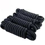Amarine Made Dock Line, Double Braided Nylon Dock Lines 4840 lbs Breaking Strength (L:20 ft. D:1/2 inch Eyelet: 12 inch) 4 Pack of Marine Mooring Rope Boat Dock Lines Working Load Limit:968 lbs