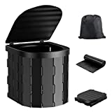 Siewl Portable Toilet for Camping, Portable Folding Toilet with Lid, Waterproof Porta Potty Car Toilet Bucket Toilet Portable Potty for Adults, Travel Potty for Camping Hiking Boat Trips Beach
