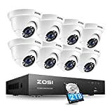 ZOSI H.265+ 4K Home Security Camera System Outdoor Indoor,8MP 8-Channel CCTV DVR Recorder with Hard Drive 2TB and 8pcs 8MP Surveillance Cameras,150ft Long Night Vision,Motion Detection,Remote Access