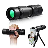 10-300x40 Zoom Monocular Telescope, Waterproof Night Vision Monocular with Tripod Mobile Phone Holder, Monoculars for Adults High Powered, Thermal Monocular for Hunting, Travel, Camping, Bird Watching