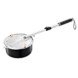 6252 Great Northern Popcorn Stainless Steel Pit Popper Campfire Firepit Popcorn Popper - Theater Popcorn Outdoors!, 4 quarts