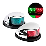 Sebnux LED Boat Navigation Light Red and Green LED Marine Navigation Light Boat Bow Light for Pontoon and Small Boat (Silver)