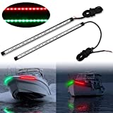 Obcursco 12 Inch LED Boat Bow Navigation Light Kits for Marine Boat Vessel Pontoon Yacht Skeeter - 1 Pair (Red and Green)