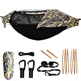 TianYaOutDoor Camping Hammock with Mosquito Net and Rainfly Lightweight Portable Sleeping Hammock Tent Backpacker Travel Outdoor Gear (Camouflage)