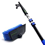 EVERSPROUT 5-to-13 Foot Boat Hook & Scrub Brush Kit (15-20 Foot Reach) | Soft-Bristle Deck Brush with Built-In Bumper Prevents Scratching | Durable Lightweight 3-Stage Extension Pole | Floating Design