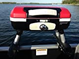 Cuisinart Grill Red Modified for Pontoon Boat with Arnall's Stainless Universal Grill Bracket Set - Great for Closed Fencing