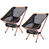Camp Chairs, Sportneer Camping Chairs for Adults Backpacking Folding Camp Chairs Small Lightweight Collapsible Portable Camping Chair for Camping Backpacking Hiking Picnic Travel (Orange)