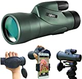 Gosky 12x55 High Definition Monocular Telescope and Quick Phone Holder-2021 Waterproof Monocular -BAK4 Prism for Wildlife Bird Watching Hunting Camping Travel Scenery