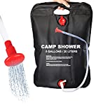 DOTSOG Portable Outdoor Solar Shower Bag Camp Shower Bag 5 Gallons/20L with Removable Hose and On-Off Switchable Shower Head for Camping Beach Swimming Outdoor Traveling