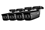 Lorex E841CAB Indoor/Outdoor 4K Ultra HD Security IP Bullet Camera, 2.8mm, 130ft Night Vision, Color Night Vision, Black (4 Pack)